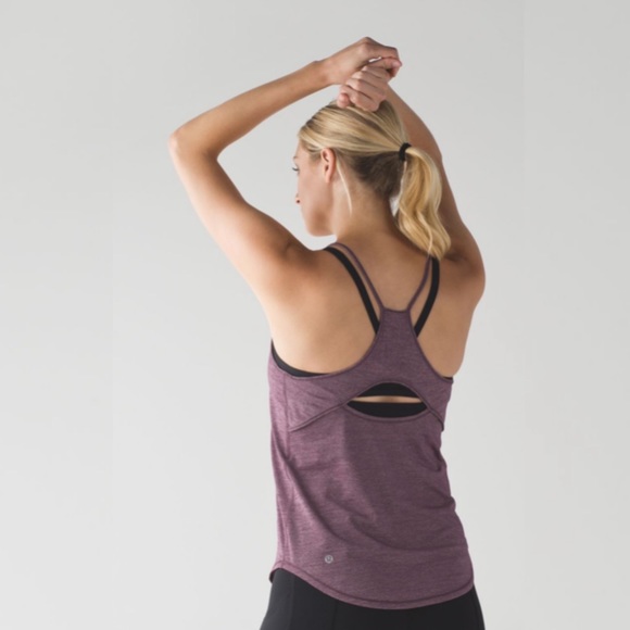 Lululemon Fast As Light Singlet in Heathered Bordeaux Drama - Picture 2 of 8